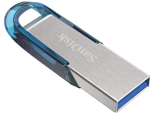 SanDisk Ultra Flair USB Stick 128GB USB Type-A 3.2 Gen 1 Blauw Zilver
