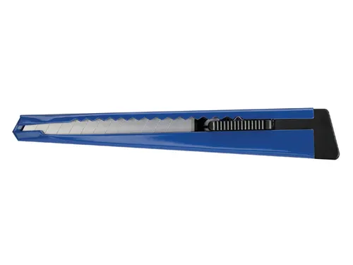 Snijmes Westcott Office 9mm met schuifsluiting en metalen houder blauw