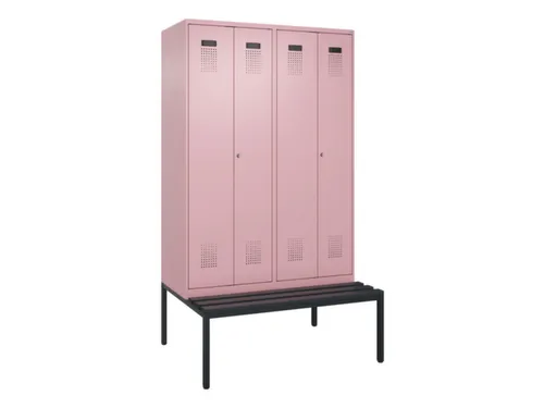 PBM-locker met bank,HxBxD 2120x1200x815mm,4vak,vak B 300mm