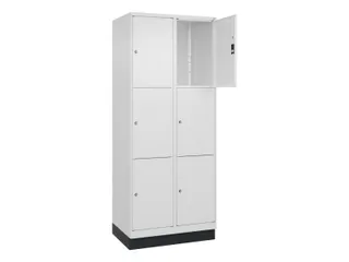 lockerkast,HxBxD 1950x800x500mm,2x3vakken,vak B 400mm,cil.-slot,sokkel - 1