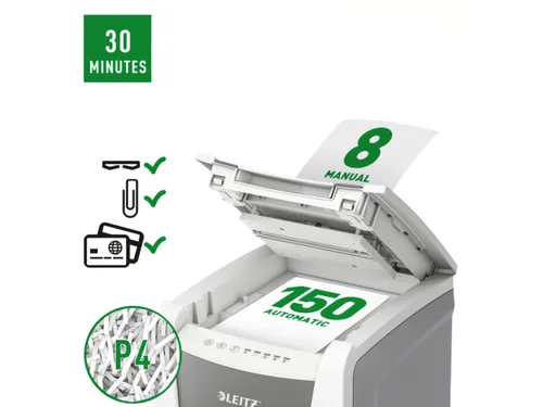 Papiervernietiger Leitz IQ Auto+ Office 150 P-4 snippers 4x28mm