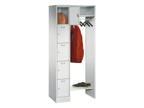 personeelsgarderobe cil.slot 1950x750x500mm 1x5 vakken 300mm RAL7035