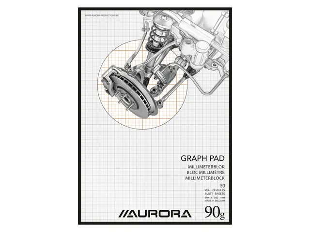 Millimeterblok Aurora A4 50 vel 90 gram bruin