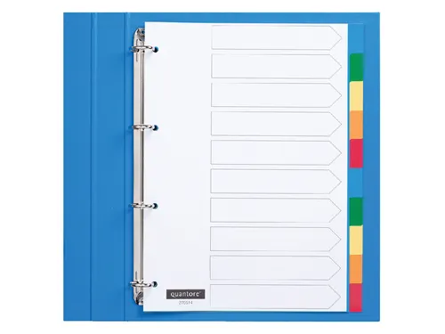 Tabbladen Quantore A4 4-Gaats 10-Delig Assorti Tabs Pp