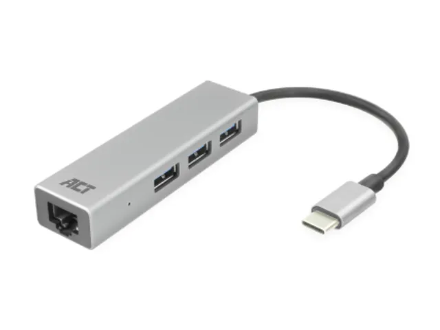 Hub ACT USB-C 3.0 3x USB-A Gigabit ethernet