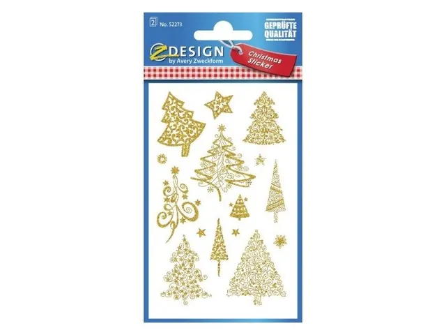 Etiket Z-design Christmas kerstbomen - 2 vel