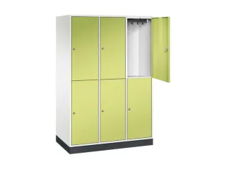 Dubbeldekse garderobekast,HxBxD 1950x1220x600mm,3x2vak.,vak B 360mm - 1