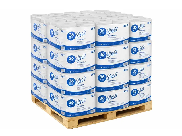 Toiletpapier Scott Essential 2-laags 600vel wit 8517 Pallet