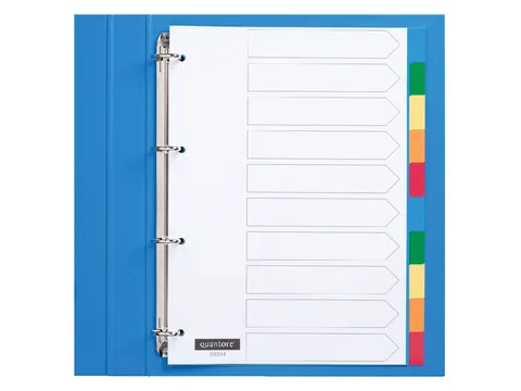 Tabbladen Quantore A4 4-Gaats 10-Delig Assorti Tabs Pp