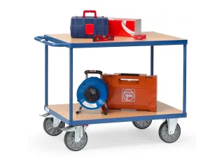 Zware Tafelwagen 2401 600kg 2 Etages 1000x600mm Houten Plaat - 2
