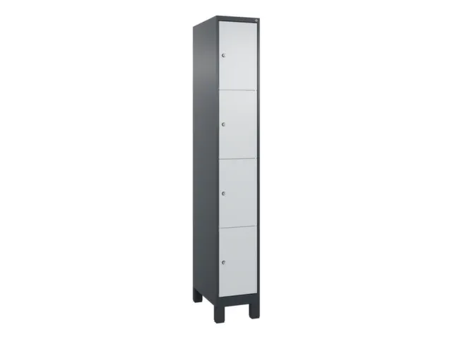 lockerkast,HxBxD 1950x300x500mm,1x4vakken,vak B 300mm,cil.-slot,voeten
