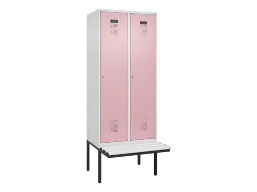 locker met bank,HxBxD 2120x800x815mm,2vak,vak B 400mm,cilinderslot