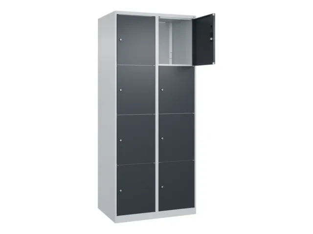 lockerkast,HxBxD 1850x800x500mm,2x4vakken,vak B 400mm,cil.-slot