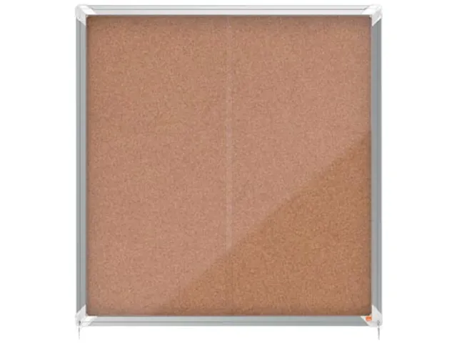 binnenvitrine met schuifdeur, kurk, ft 12xA4