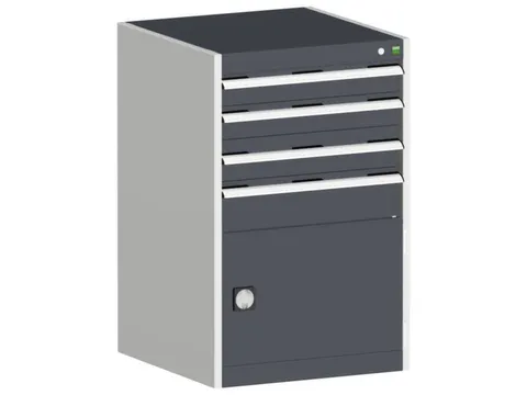 ladekast HxBxD 1000x650x525mm 4laden romp RAL7035 front RAL7016