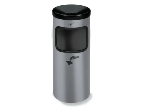 Veiligheidscombi-Asbak Vloeropstelling 10 Liter 410x180mm Staal Zilver