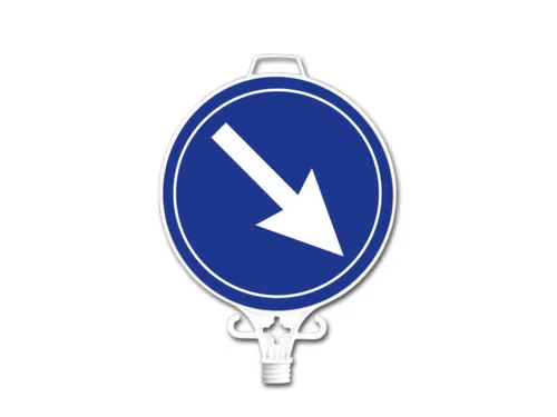 bewegwijzeringsbord,v. set kettingstaanders,Pijl,rechts,bord Ø 285mm
