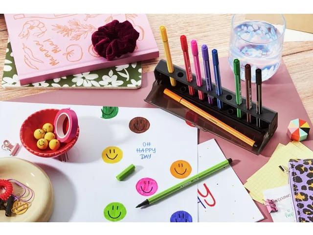 Feutre STABILO PEN 68 Medium Clickset 10 couleurs