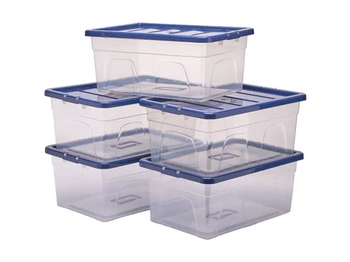 Opbergbox 38 Liter Transparant Blauw