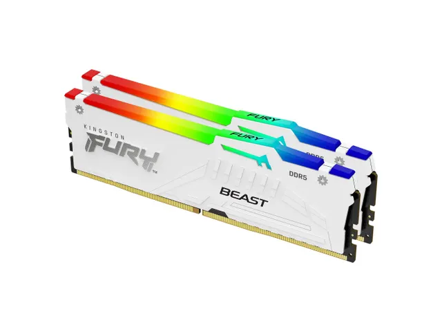 32GB 6000MT/s DDR5 CL36 DIMM (Kit van 2) FURY Beast White RGB EXPO