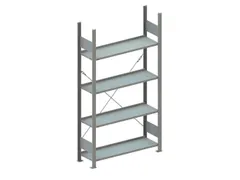 magazijnstelling,grondveld,HxBxD 1850x1056x336mm,vakl. 80kg,4xlegbord