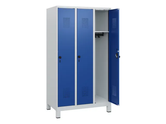 schoollocker,HxBxD 1630x900x500mm,3vak,vak B 300mm,draaigrendel,voeten
