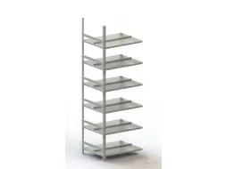 Schroefstelling Aanbouwveld Ral7035 1850x752x604mm 6legborden 80kg