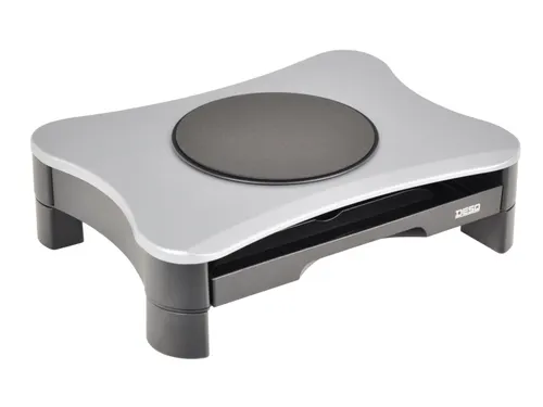 Monitorverhoger 2 Hoogte Standen 2 Lades Draaiplateau Zilver/Zwart