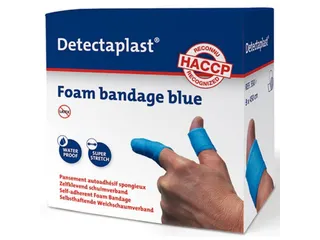 Detectaplast Zelfklevend schuimverband 3cmx4.5mtr Blauw - 1