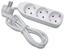 Contactdoos Met 3 Stopcontacten - 1.5m Kabel - WIT - Randaarde