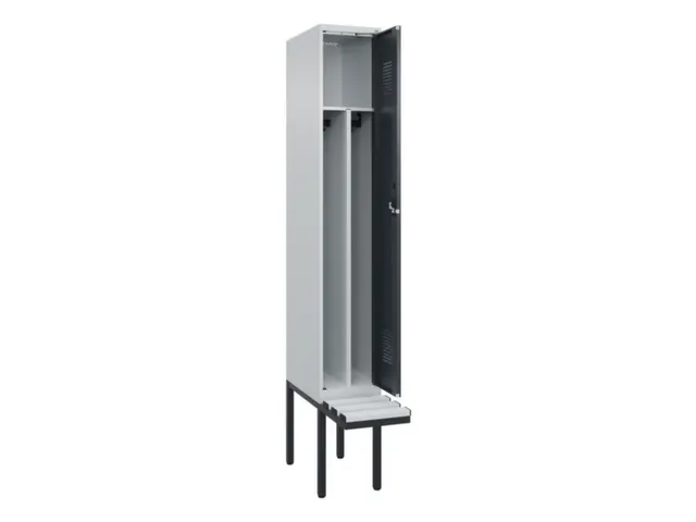 locker met bank,voor scheiding van kleding,HxBxD 2120x300x815mm,1vak