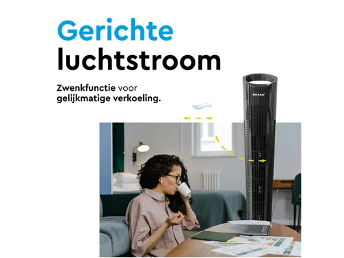 Torenventilator BRASQ F500 H79cm zwart