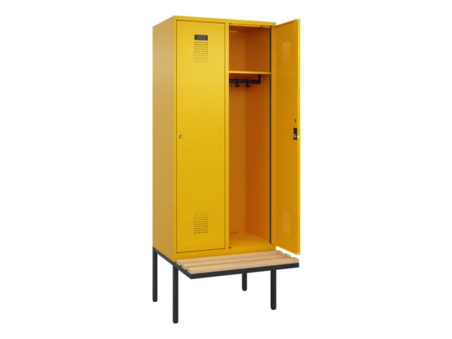 locker met bank,HxBxD 2120x800x815mm,2vak,vak B 400mm,cilinderslot