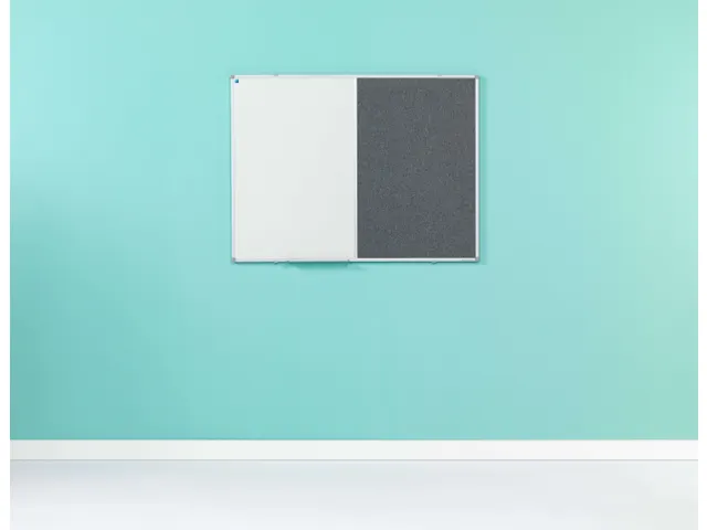 Combibord Wit Donkergrijs 90x120cm Whiteboard / Prikbord