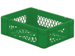 Euronorm-stapelbak 10l 120x400x300mm Wanden/bodem Opengewerkt Groen