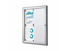 Vergrendelbaar Muurvitrine Indoor/Outdoor Brandwerend 4xA4 Zilver