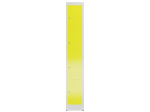 Lockerkast 1800x310x500mm 1x4 vakken cilinderslot, sokkel, RAL1018