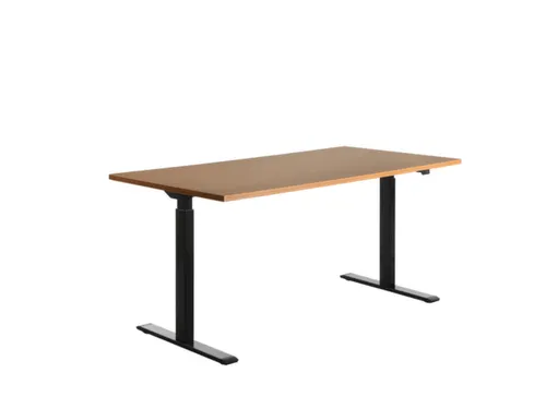 Elektrisch ihv bureau,HxBxD 700-1200x1600x800mm,blad beuken
