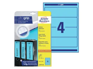 Rugetiket Avery Zweckform breed 192x61mm Blauw L4767 80 stuks - 1
