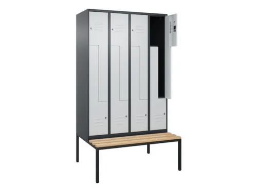 Z-garderobekast,HxBxD 2120x1200x815mm,8vak,vak B 300mm,cil.-slot