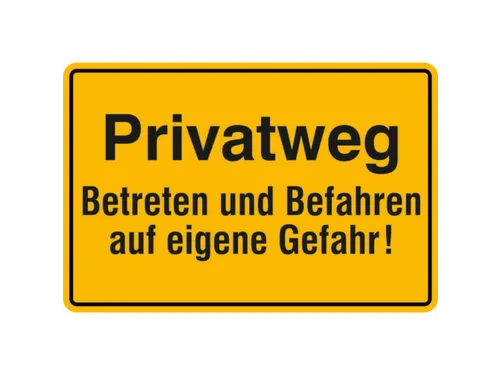 aanwijzingsbord,Eigen weg - Betreden en berijden op eigen risico!