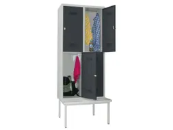 banklocker,dubbeldeks,HxBxD 2150x800x800mm,RAL7035,front RAL7016