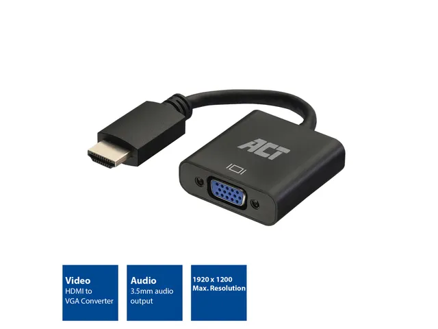 Adapter ACT HDMI naar VGA met audio 0.15 meter