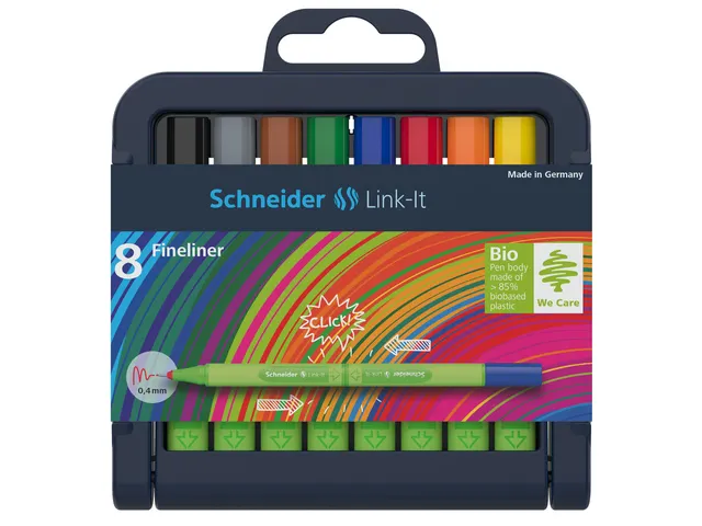Fineliner Schneider Link-It 0,4mm assorti 8 stuks