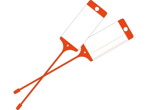 Goederenlabel PP rood blanco gelijnd