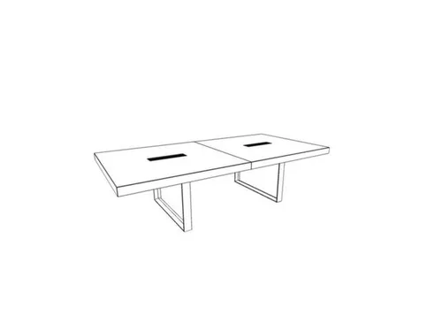 vergadertafel,HxBxD 730x2800x1400mm,hoekig,sledeframe wit