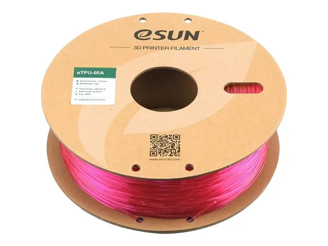 3D Printer Filament eTPU-95A eSun 1,75mm Transparant Roze 1kg