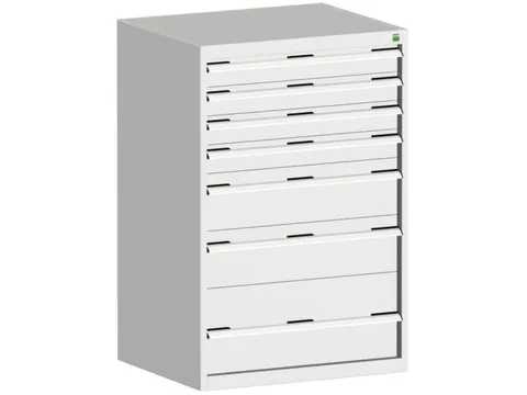 ladekast HxBxD 1200x800x650mm 7laden romp RAL7035 front RAL7035