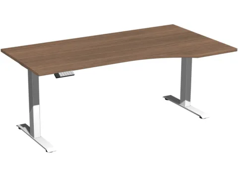 In hoogte verstelbaar bureau in vrije vorm,HxBxD 630-1280x1800x1000mm