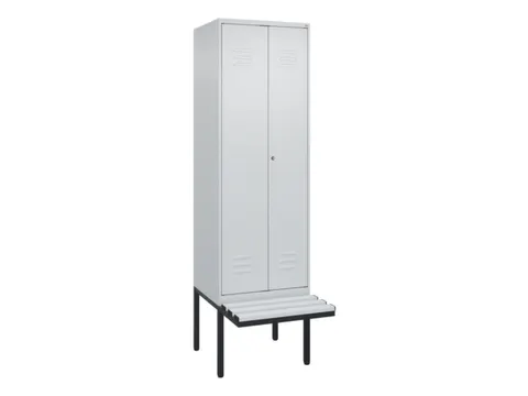 PBM-locker met bank,HxBxD 2120x600x815mm,2vak,vak B 300mm,cil.-slot